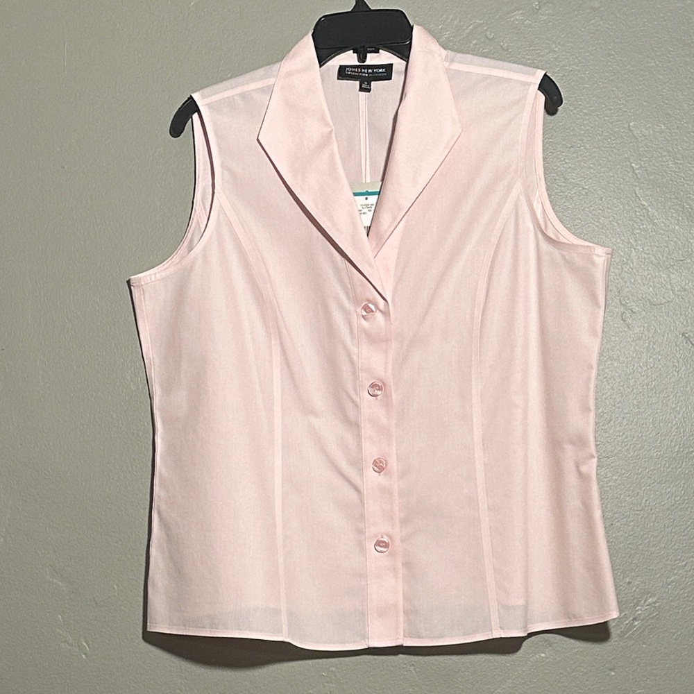 Jones New York Soft Pink Sleeveless Blouse NWT